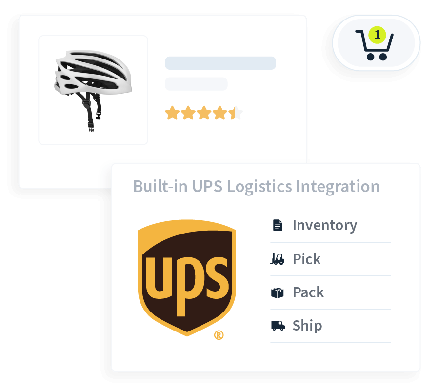 product rating image showing a bike helmet with the UPS logo