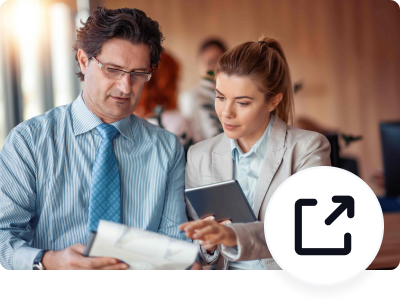 Man showing a document to a colleague